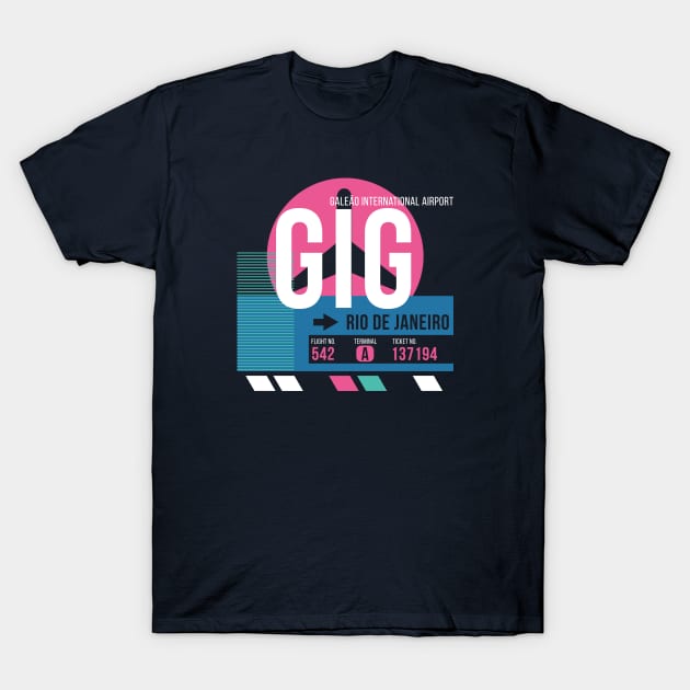 Rio de Janeiro (GIG) Airport Code Baggage Tag T-Shirt by SLAG_Creative